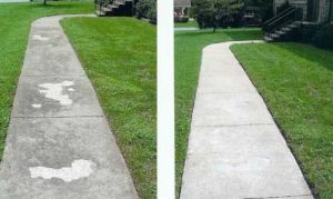 Pressure washing driveway