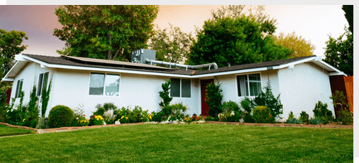 Irrigated front lawn